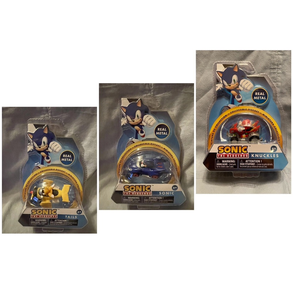 NEW Sega Sonic Hedgehog Tails Knuckles Collectible Diecast Real Metal Racer Mini